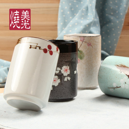 美光烧日式和风陶瓷樱花马克杯