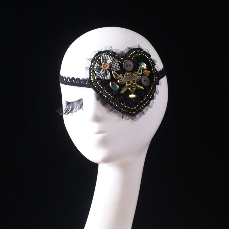 单眼独眼海盗面具美女复古眼罩万圣节舞台演出道具成人假面罩