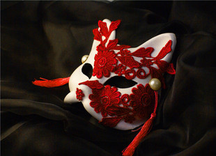 女人化妆舞会狐狸猫女日本和风假面罩猫脸cosplay二次元 动漫面具