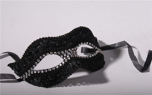 黑色简约面具半脸女士成人年会聚会生日派对化妆舞会假面罩简单