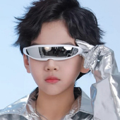 儿童时尚 欧美风个性 未来科技感百搭前卫嘻哈眼镜