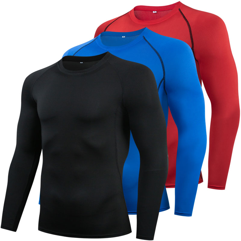 篮球长袖紧身衣男高弹透气速干跑步健身训练服休闲打底运动紧身衣