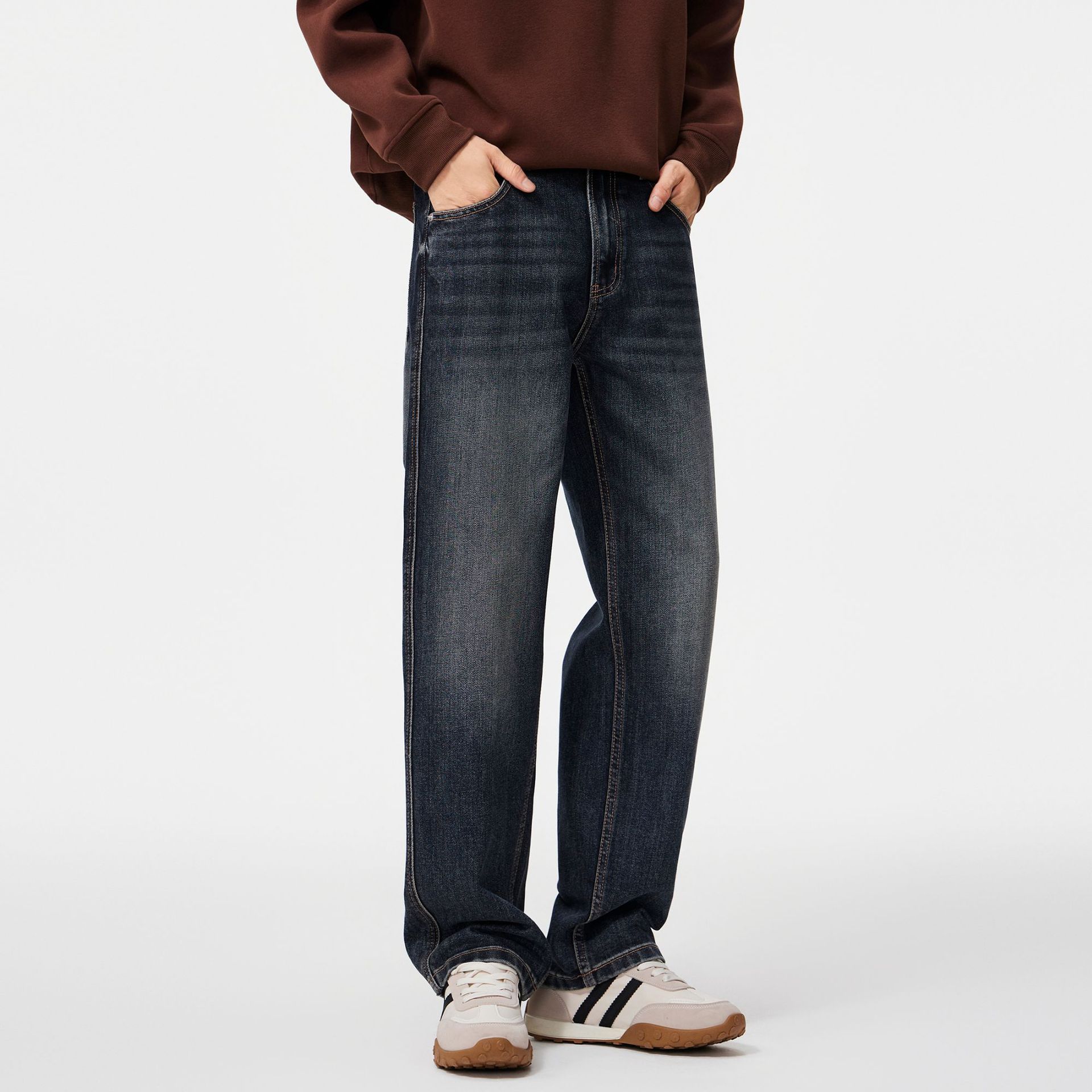 牛仔裤男秋新款复古裤子美式高街休闲宽松阔腿vibe长裤