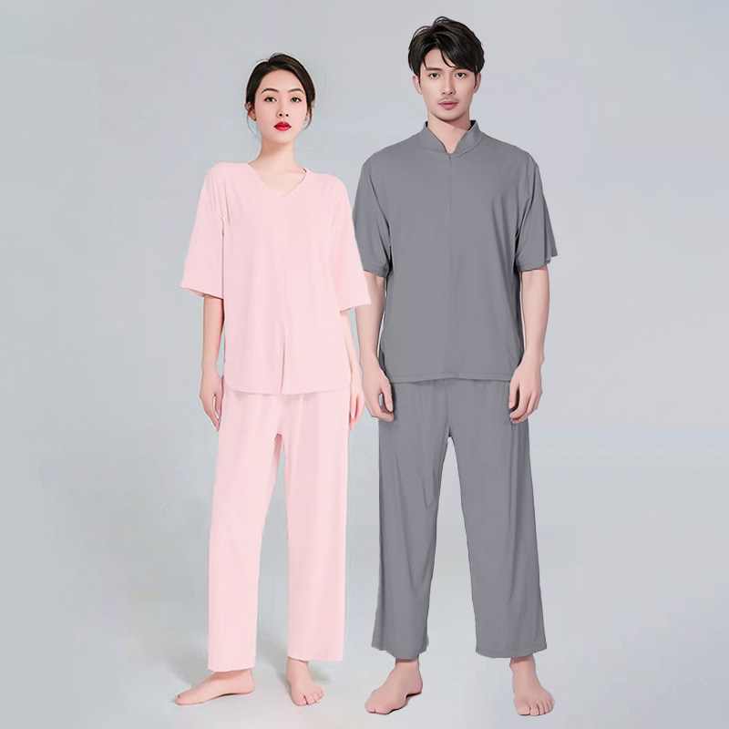 汗蒸服浴服曲水冰凉丝睡衣男女足疗按摩桑拿浴家居服兰亭高档睡衣