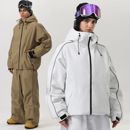 gsousnow滑雪服套装男女士反光防水保暖宽松双板雪地装备冲锋衣裤