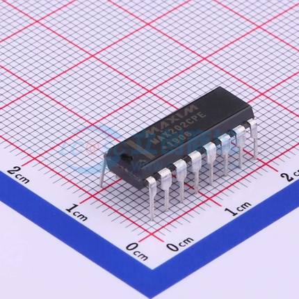 +5V、RS-232收发器，0.1uF外部电容 MAX202CPE+ PDIP-16 RS232芯