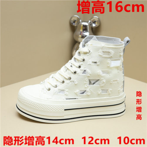 12cm小个子增高女鞋10cm高帮鞋