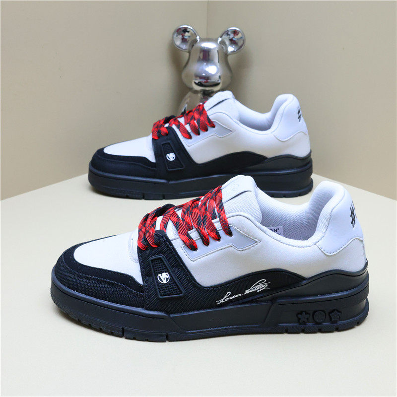 欧美站轻奢女鞋2026休闲风黑白撞色板鞋女圆头系带运动鞋百搭男鞋,女鞋,休闲板鞋,淘宝优惠券,粉丝福利购,淘宝优惠卷