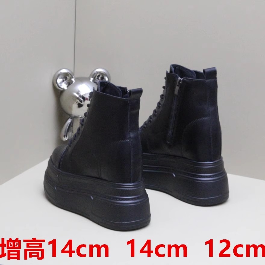 爆款加绒女鞋小个子增高12短靴