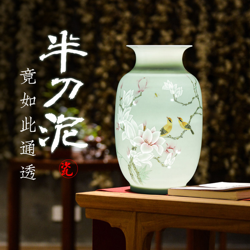 景德镇手绘花鸟新中式风半刀泥