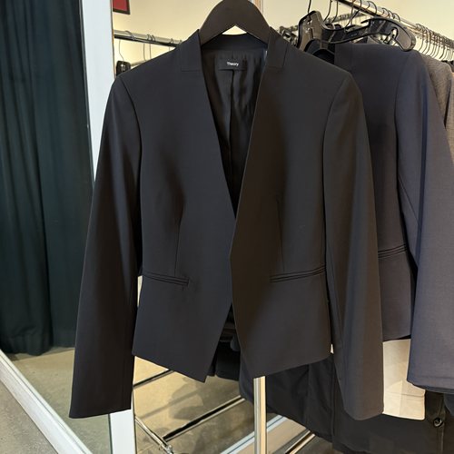 Theory96%羊毛无扣短西装女