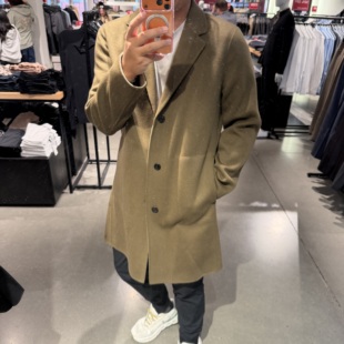 Theory美国代购直邮2025秋冬男士羊毛羊绒混纺大衣商务休闲中长款