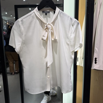 Theory100%桑蚕丝女士短袖衬衫