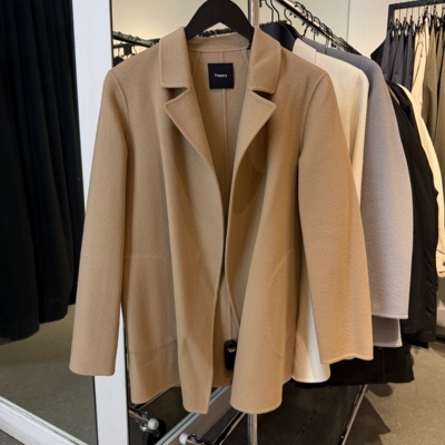 Theory女士羊毛羊绒双面呢大衣