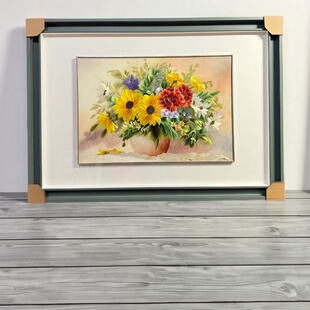 非遗纯手工刺绣向日葵花束苏绣横幅客餐厅沙发背景墙成品装饰挂画