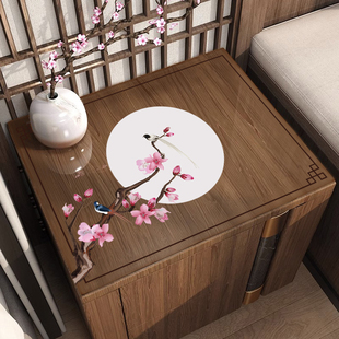 新中式 透明床头柜盖布方几桌布防水桌垫边几桌面保护垫PVC软玻璃