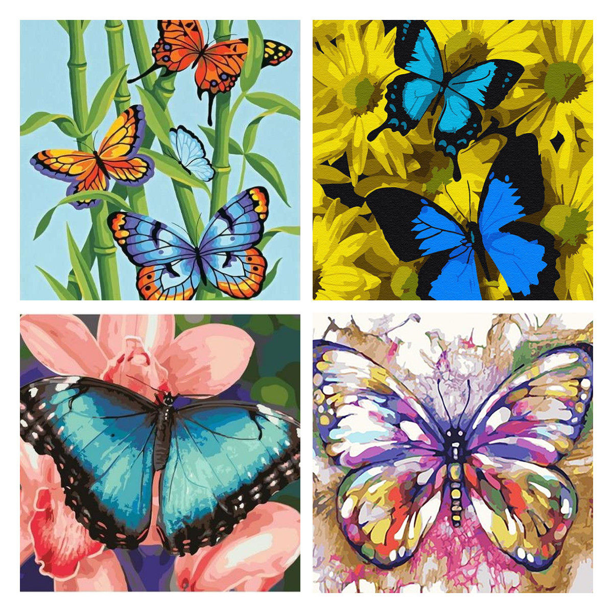 cioioil数字油画diy蝴蝶起舞客厅装饰画治愈涂色中国风动物油彩画