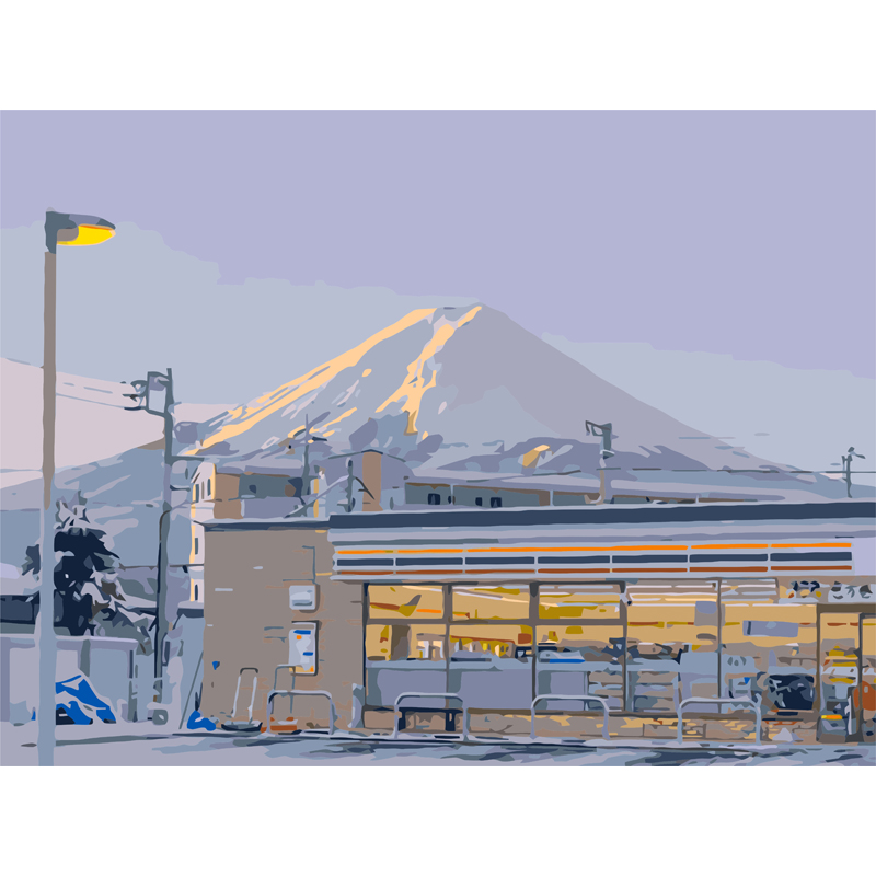 富士山diy数字油画治愈风景