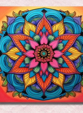 骄阳繁花轮数字油画diy风景客厅填色手绘成人减压高级版装饰画