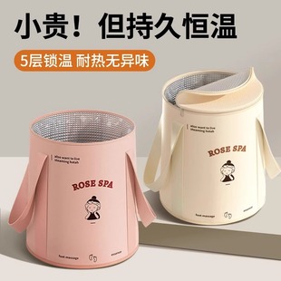 足浴神器过膝深桶 可折叠泡脚袋加高过小腿泡脚桶家用洗脚盆便携式