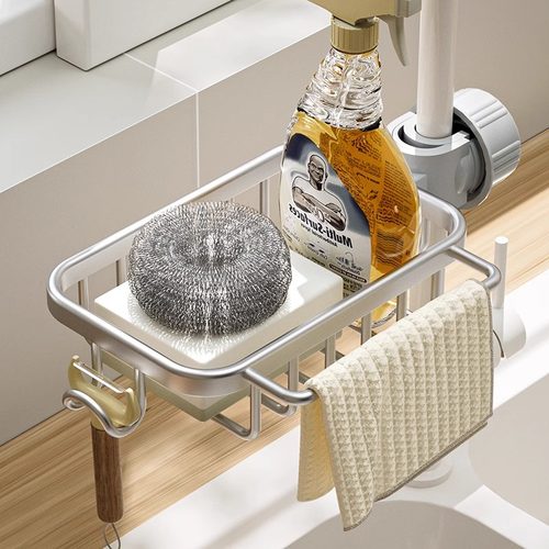 【官方旗舰】沥水架水龙头置物架厨房小型收纳架壁挂沥水篮多功能