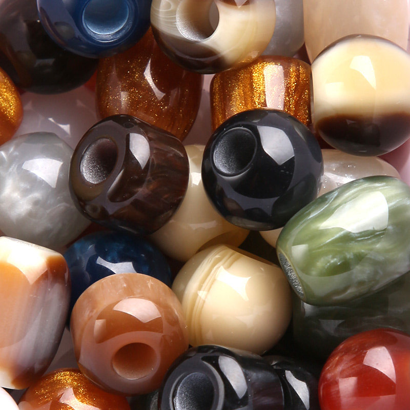 树脂大孔直孔泳衣珠子饰品配件穿孔diy手工编织串珠服装辅料扣子