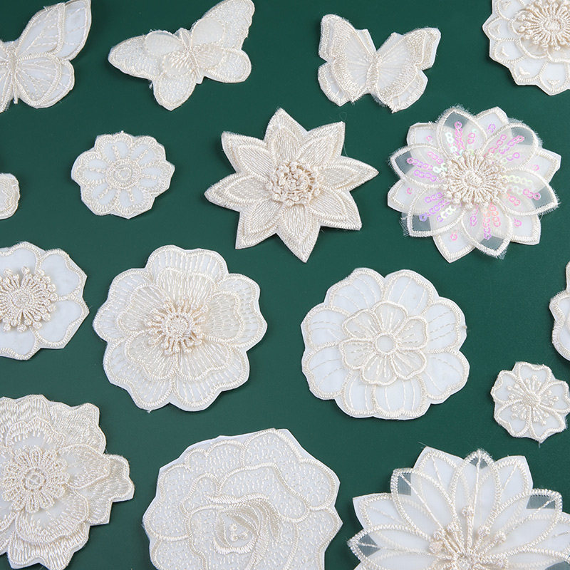 自粘花朵刺绣贴图案贴布儿童衣服裤子破洞修复修补布贴免缝补丁贴