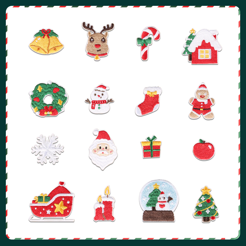圣诞节衣服装饰布自粘免补丁贴