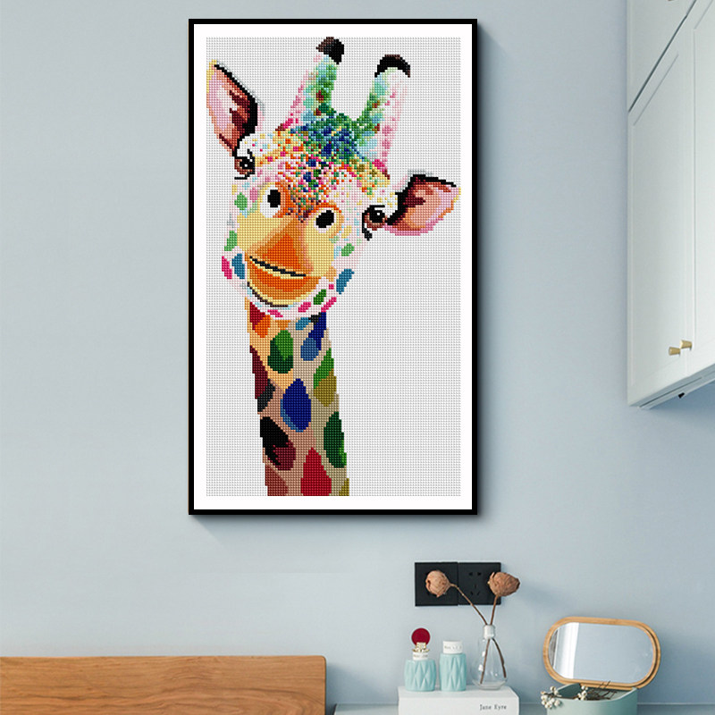 针爱99十字绣2026新款钻石画满钻 长颈鹿动物系列 北欧风客厅装饰