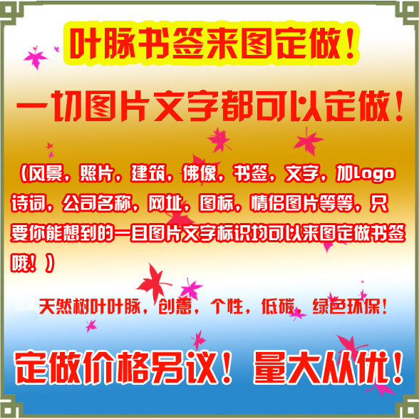 蝉之翼创意diy叶脉书签毕业高考个性礼物定制流苏古典精美树叶