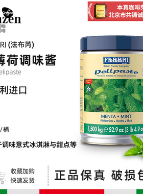 法布芮Fabbri 绿薄荷调味酱意式冰淇淋冰棍蛋糕甜品浓缩原料1.5kg