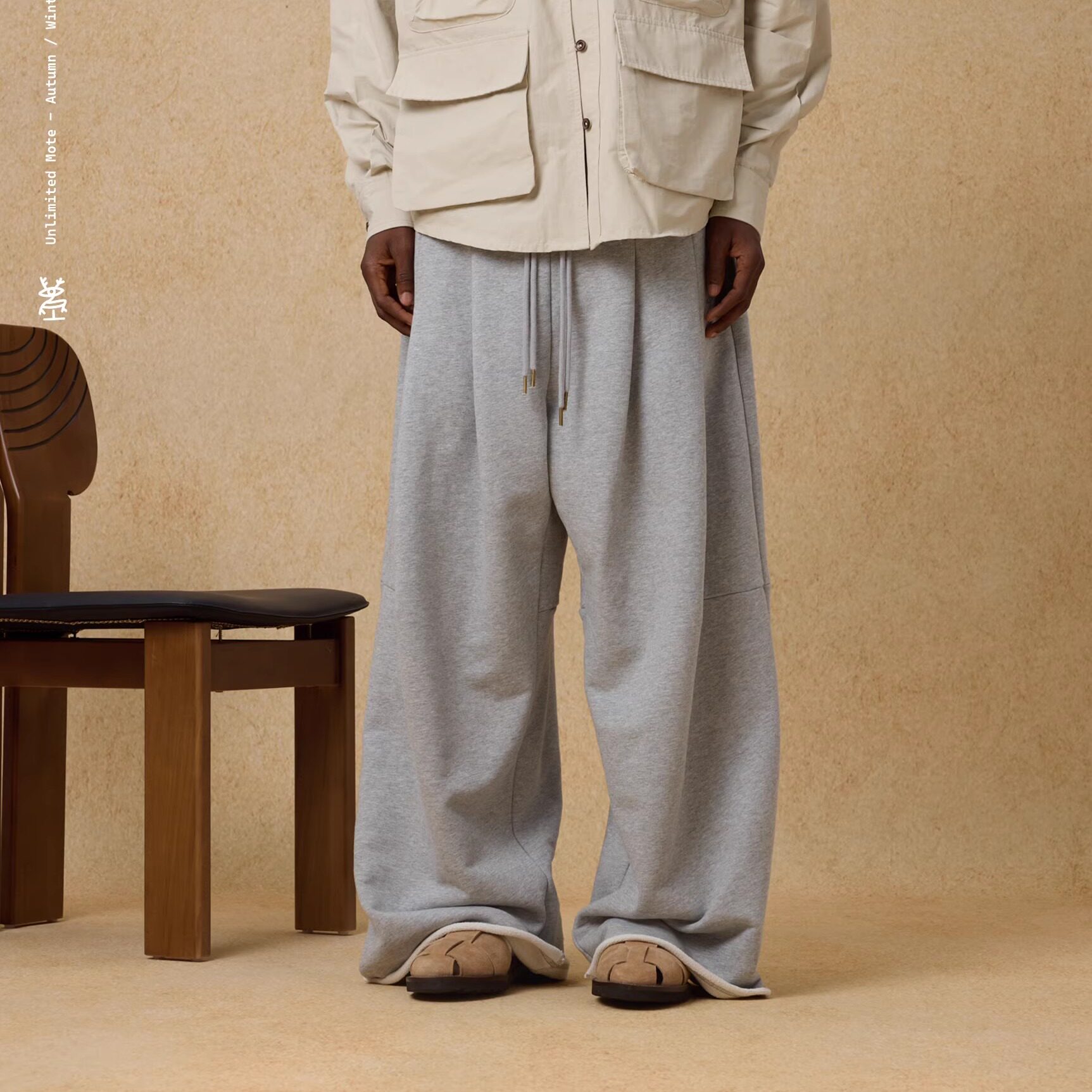 【折扣】Unlimited Mote〔散边卫裤〕日系宽松阔腿不收边卷边