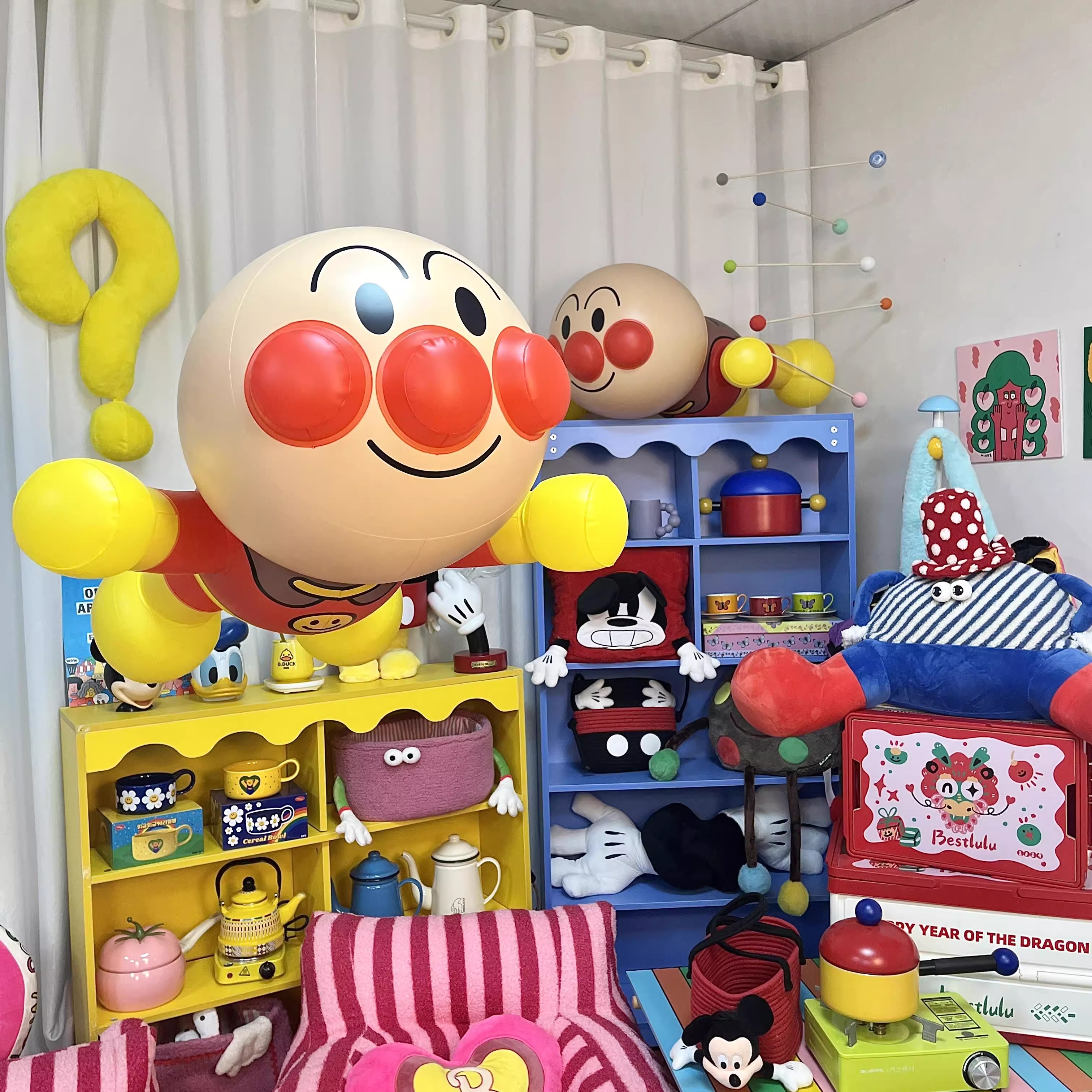 日本面包超人生日可悬挂气球空中吊饰挂饰天花板挂件吊顶悬浮公仔