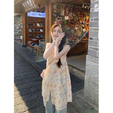 韩系碎花吊带连衣裙女夏季小个子叠穿裙子海边度假风绝美气质短裙
