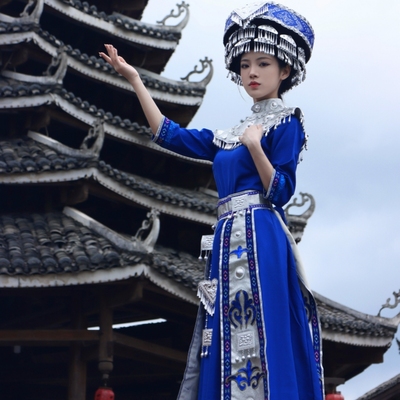 三月三广西壮族服装女成人少数民族瑶族壮族衣服苗族舞蹈演出衣服