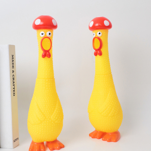 儿童解压小玩具发声鸡腿菇惨叫鸡鸭狗整蛊整人发泄减压尖叫捏捏乐