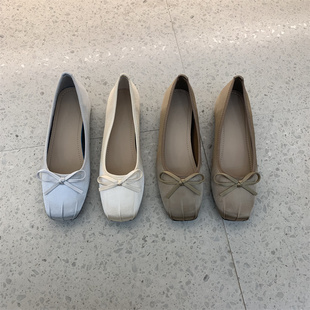 法式 百搭不累脚温柔晚晚鞋 绝美单鞋 女 配裙子仙女风内增高芭蕾舞鞋