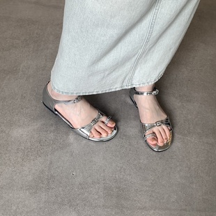 小众设计感平底套趾凉鞋 女 女夏季 外穿配裙子仙女风绝美沙滩罗马鞋