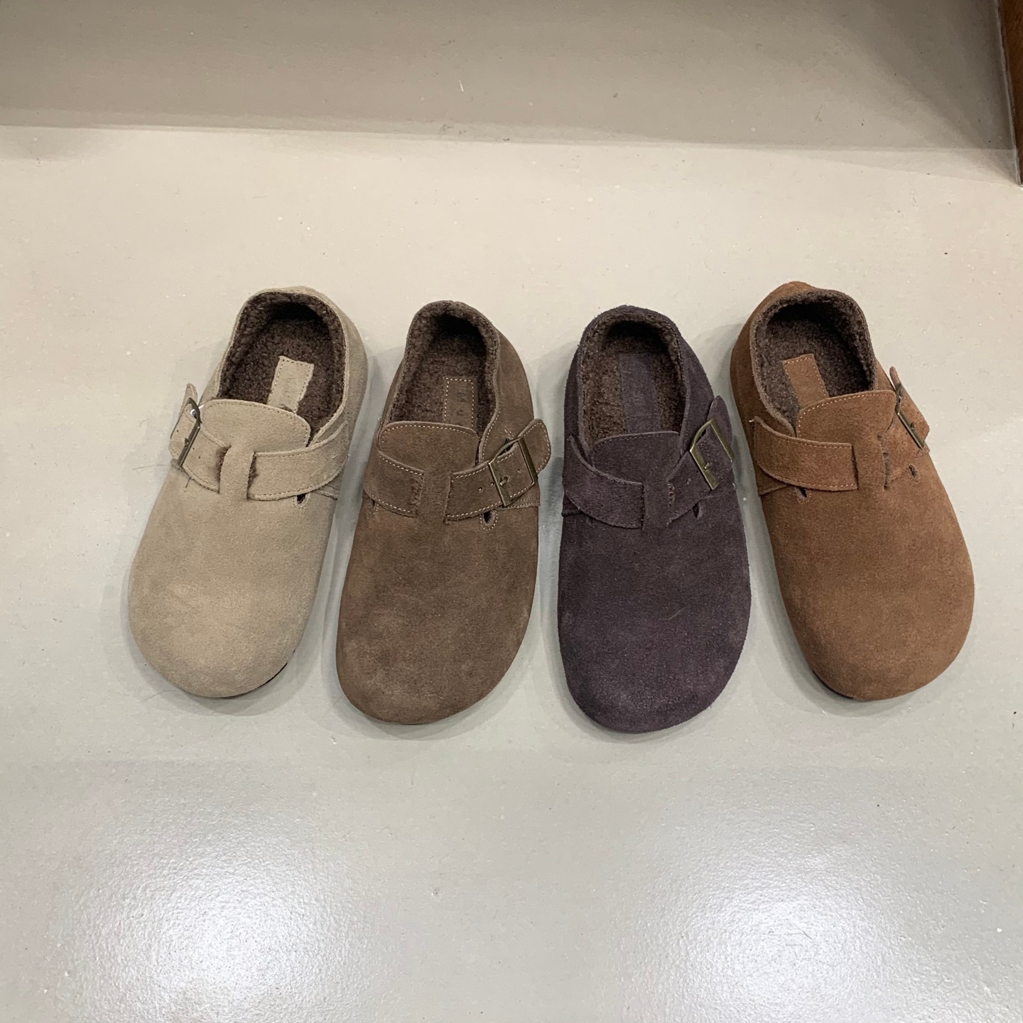 真皮厚底内增高全包勃肯鞋女2025秋冬季新款加绒博肯豆豆单鞋棉鞋