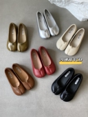 浅口单鞋 女新款 法式 内增高分趾猪蹄鞋 复古晚风仙女一脚蹬牛马蹄鞋