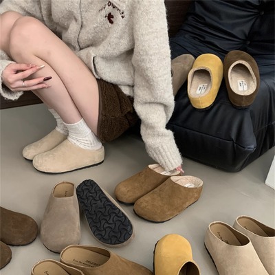 7厘米厚底包头半拖鞋女外