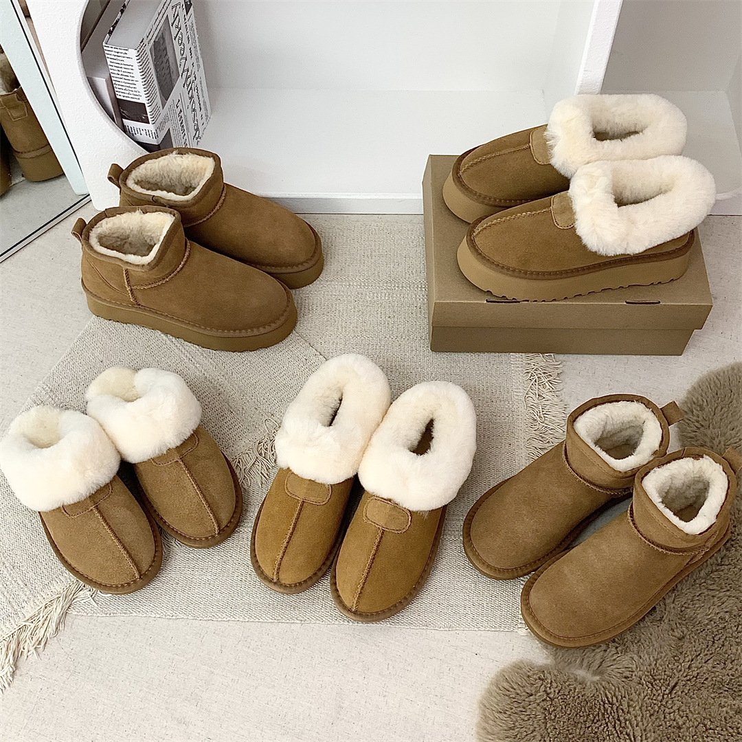 皮毛一体厚底雪地靴女款鞋