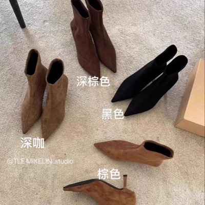 春秋单靴子细高跟短靴