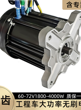 工程电动三轮车方波直流无刷电机48v60v72v3000w改装货运车带风扇