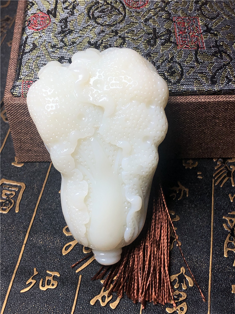 罗甸玉手把件 手玩件玉白菜 罗甸玉寓意百手工雕刻包邮