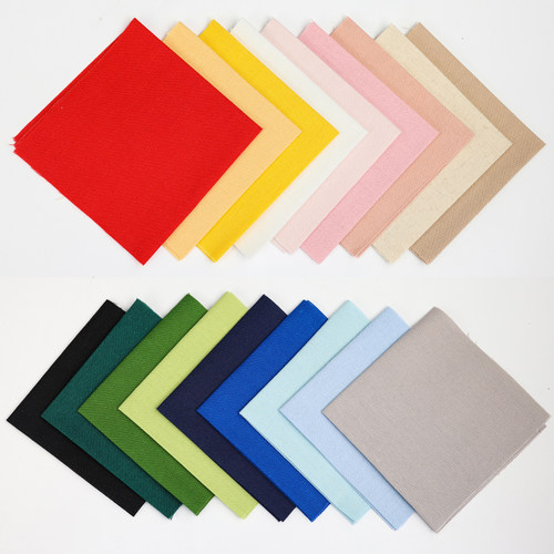 练习棉麻布料手工刺绣小块布彩色纯色刺绣花空白底布自绣手帕香囊