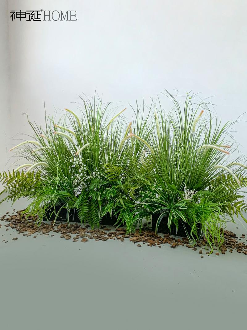 模拟花林风格地面插花假花芦苇草室内装饰植物装饰品园林绿化插花