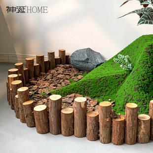 莫奈花园木栅栏花园户外围栏花坛篱笆护栏室内阳台小木桩装 饰庭院