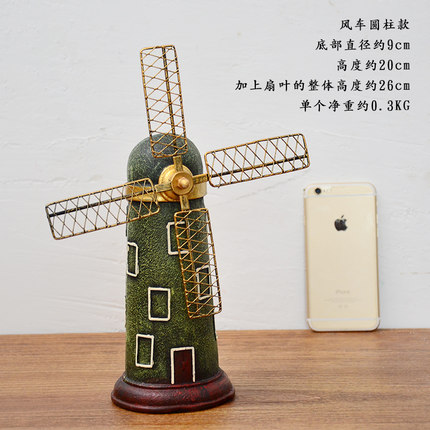 欧式复古怀旧荷兰风车装饰品摆件创意客厅咖啡厅酒吧店铺工艺摆设