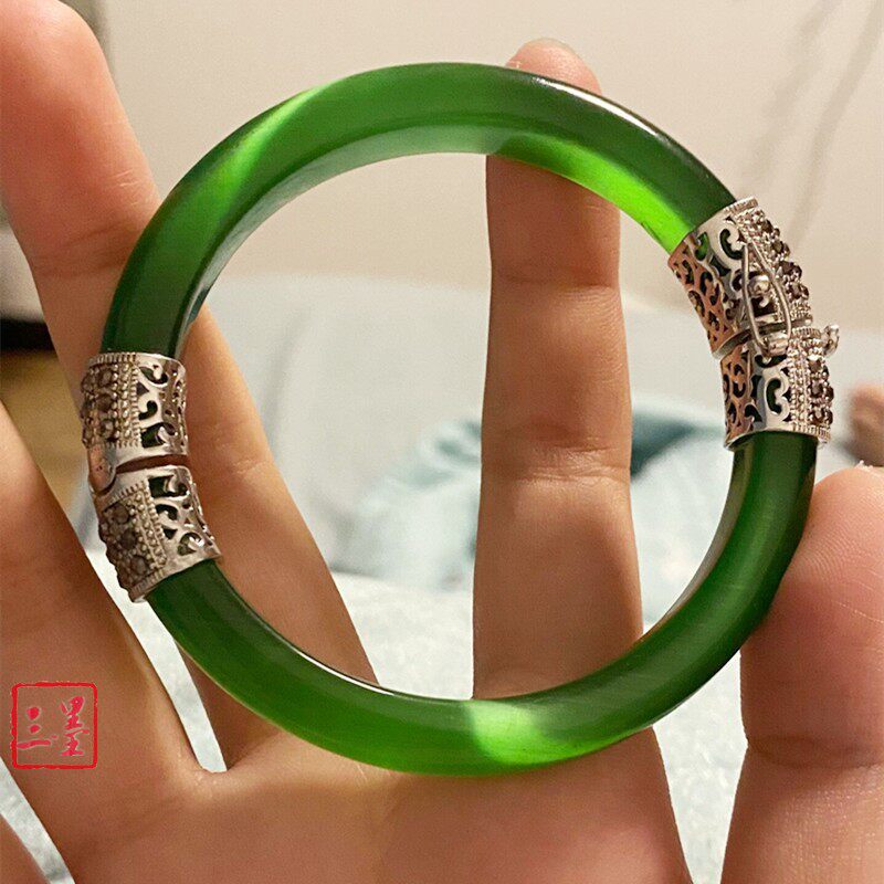 AGARWOOD SUCH AS CRUMBS YANG ZI CHENGYI THE SAME STYLE DOES NOT LEAVE THE BRACELET GLAZED OPAL OPEN BRACELET BRACELET